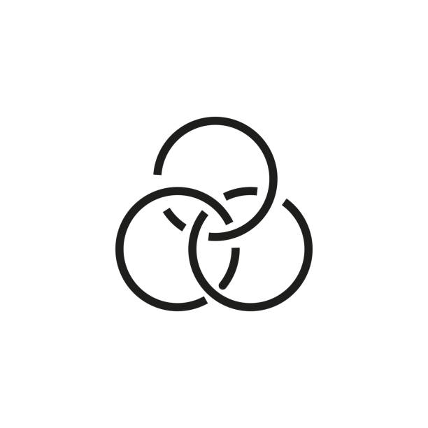 ilustrações de stock, clip art, desenhos animados e ícones de interlocking circles icon - interlocked