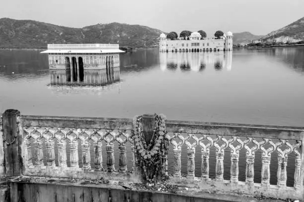 Water Palace (Jal Mahal) in Man Sagar Lake. Jaipur, Rajasthan, India. 18th Century. The palace Dzhal-Mahal