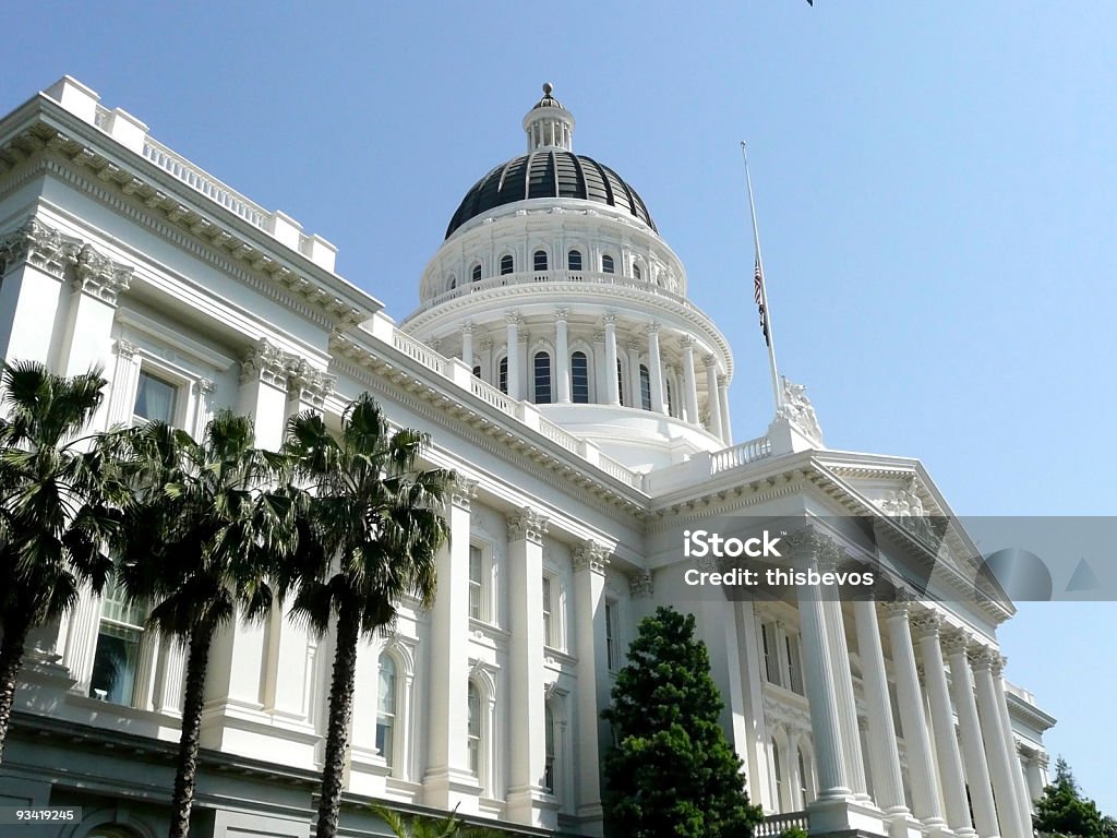 Sacramento Capitol Building  Architectural Dome Stock Photo