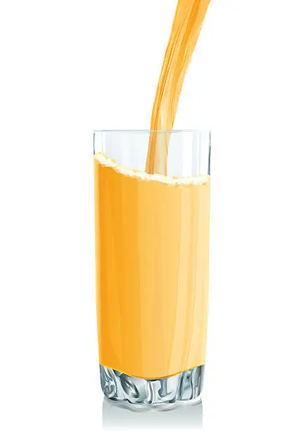 Vector illustration of Glass of stream orange juice