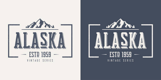 Alaska state textured vintage vector t-shirt and apparel design, typography, print, logo, poster. Global swatches.