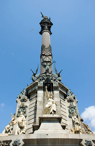 columbus monument バルセロナスペイン - 4681 ストックフォトと画像