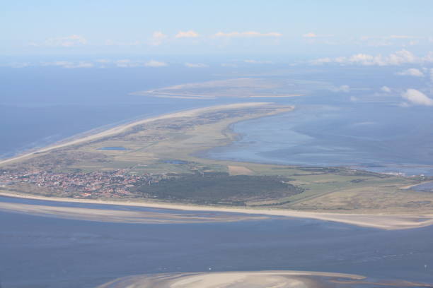 The North Sea island of Langeoog can be seen from a bird's eye view.