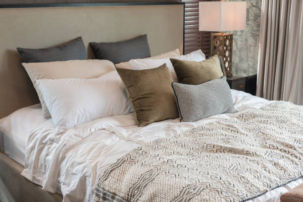 istock luxury bedroom style with set of pillows 934202948