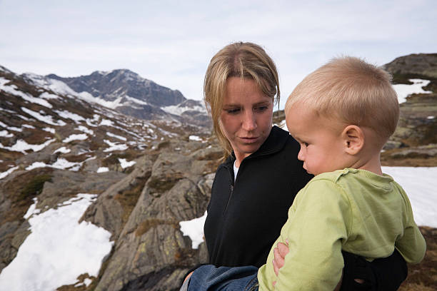 Mother and Son in the Mountains