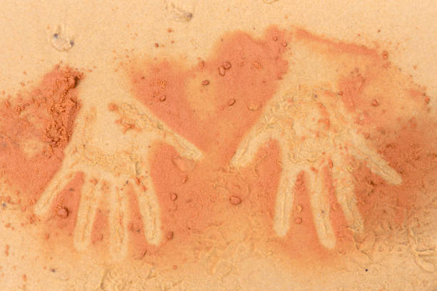 Mud Hand Print on Slickrock Wall in  southern Utah