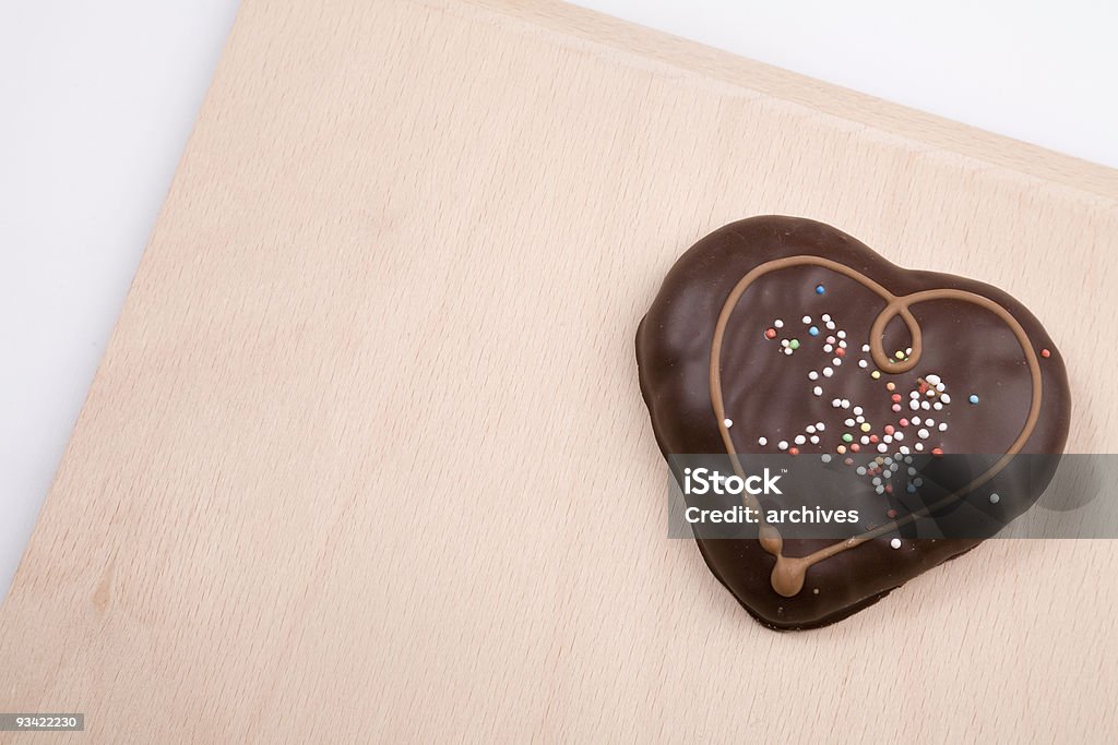 Lebkuchen-Herzen - Lizenzfrei Bauholz-Brett Stock-Foto