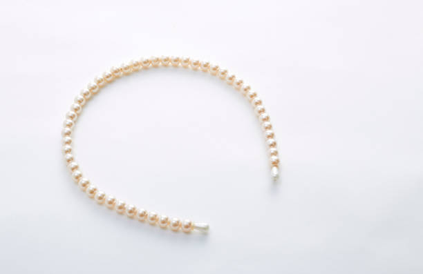 istock Head band with big white pearls isolated on white background 934238854