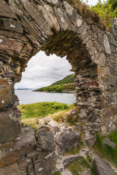 istock Window in wall of Castle Strome with Loch Carron, Scotland. 934242510