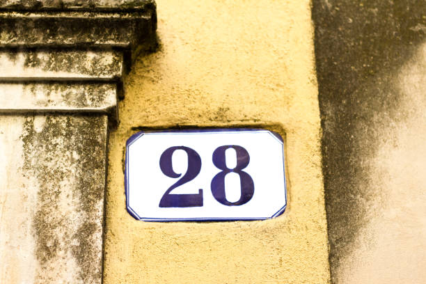 istock Italy: Antique Ceramic Number 28 Street Address Tile 934245646