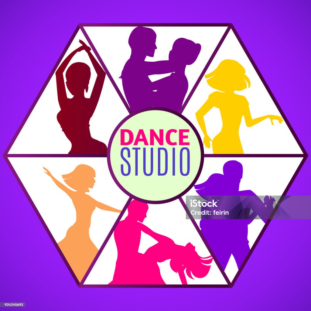 Dance Studio Example Draw Dance Studio Template Stock Illustration - Download Image Now - Active ...