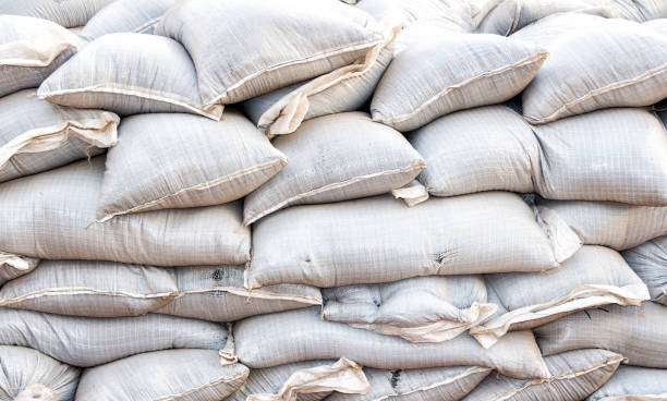 istock Sandbags for flood defense or military use 934246026