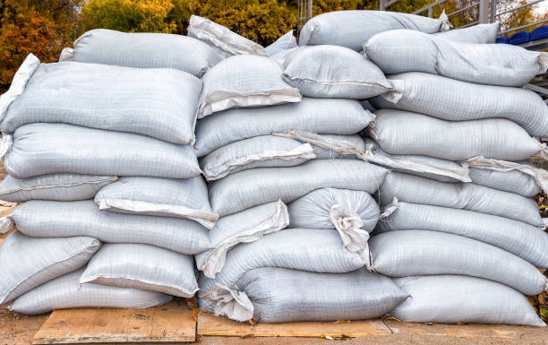 istock Sandbags for flood defense or military use 934246036
