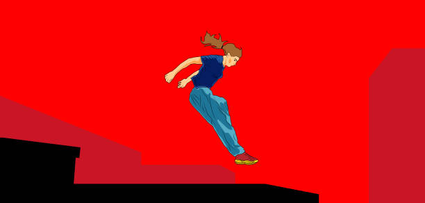 istock Girl jumping. Parkour in the city 934252102