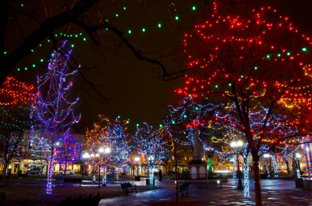 istock Santa Fe Plaza Christmas Lights 934256156