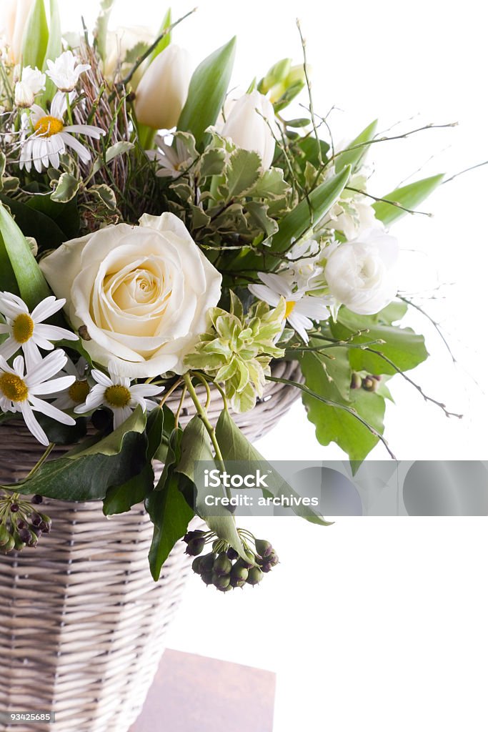 Bouquet of White Flowers  Anniversary Stock Photo