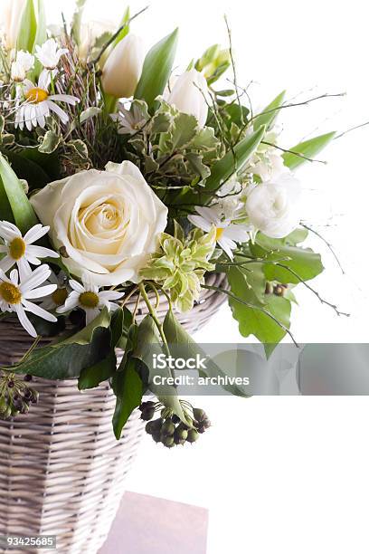 Bouquet Of White Flowers Stock Photo - Download Image Now - Anniversary, Arrangement, Birthday