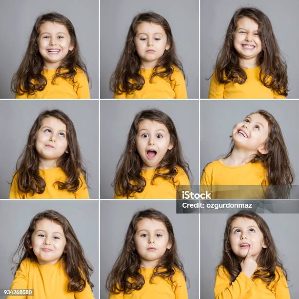 Photo libre de droit de Enfant Faisant Des Expressions Du Visage banque d'images et plus d'images libres de droit de Enfant - Enfant, Visage expressif, Variété