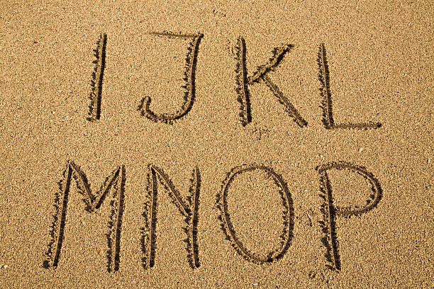istock Letters of the alphabet drawn into the sand 93426984