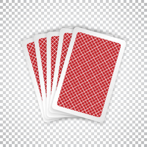 pięć zamkniętych kart do gry - ilustracja wektorowa kart do gry - cards poker king card green stock illustrations