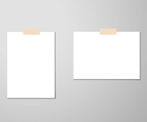 istock Clear list of paper with sticky tape on gray background. Vector illustration 934277206