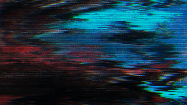 diseño único pixel digital abstracto ruido falla error video daño - television television static poltergeist broken fotografías e imágenes de stock