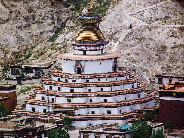 The Kumbum stupa in the Palcho Monastery in the town of Gyantse, Tibet.