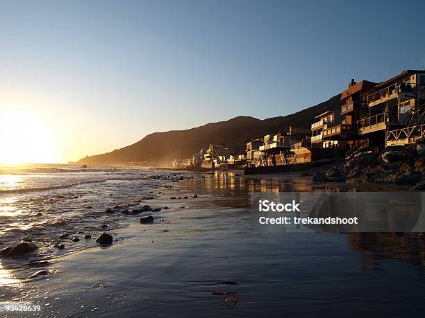 Malibu Topanga Sunset Stock Photo - Download Image Now - House, Malibu, Breaking Wave