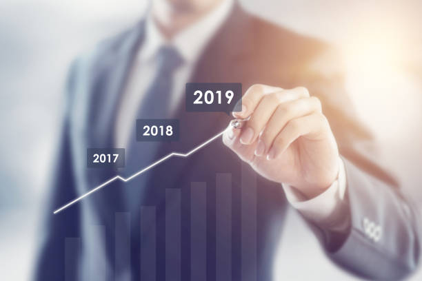 Growth in 2019 year concept. Growth in 2019 year concept. Businessman plan growth and increase of positive indicators in his business. 2019 stock pictures, royalty-free photos & images