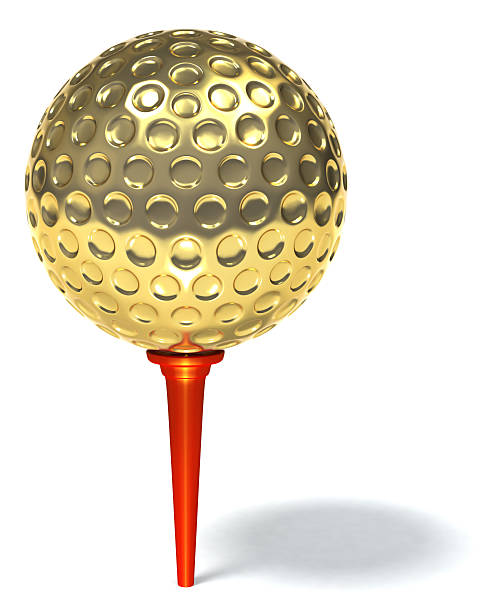 istock Golden Golf ball 93428692