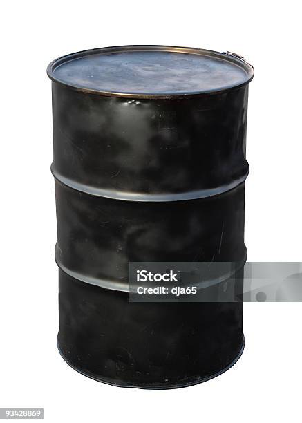 Barril De Petróleo - Fotografias de stock e mais imagens de Barril de Petróleo - Barril de Petróleo, Fundo Branco, Aço