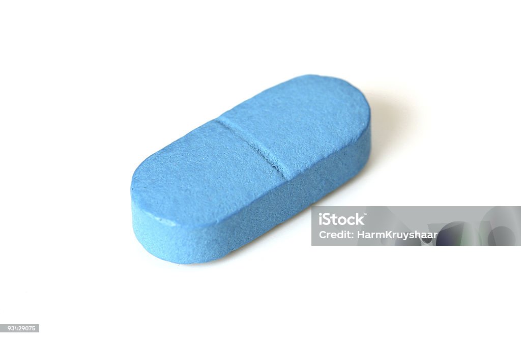 Single Blue Tablet Or Pill Stock Photo - Download Image Now - Anti ...