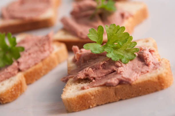 little toasts with pork and parsley