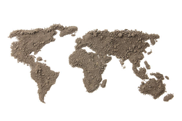 istock World map with the texture of the soil on white background 934298450