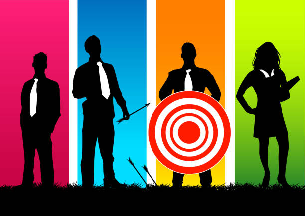Target Business Team  target acquisition stock illustrations