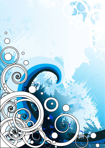 ilustraciones, imágenes clip art, dibujos animados e iconos de stock de bajo del mar - focus on background blue art dirty