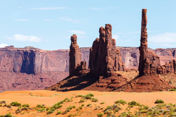 istock Totem Pole and Yei Bi Chei Point in Monument Valley 934307208