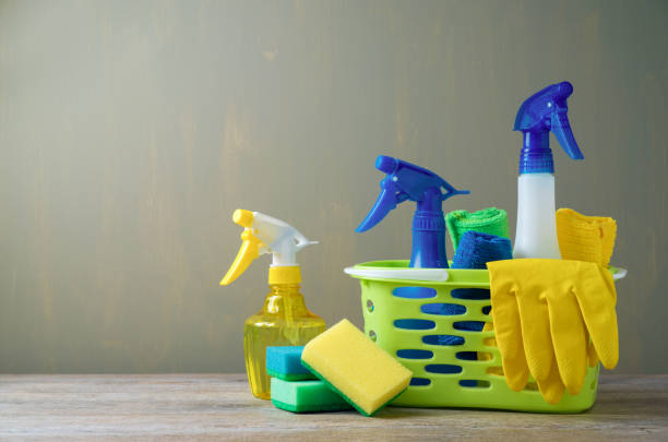 istock Cleaning concept with supplies 934337002