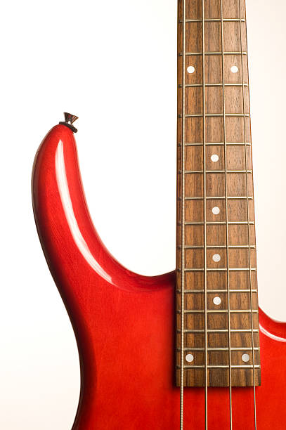Red bass with brown wooden handle