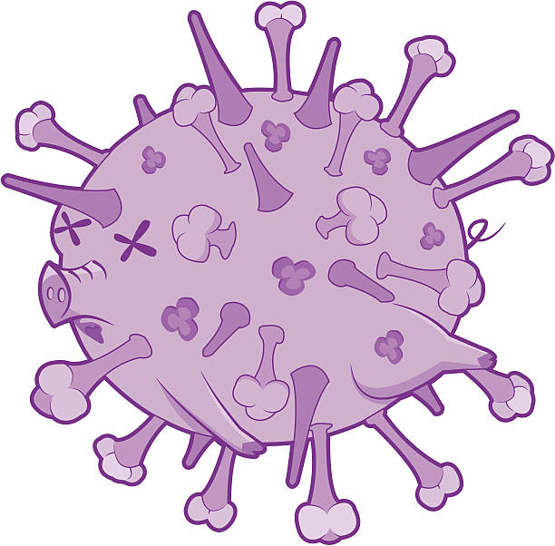 H1N1 dead virus vector art illustration