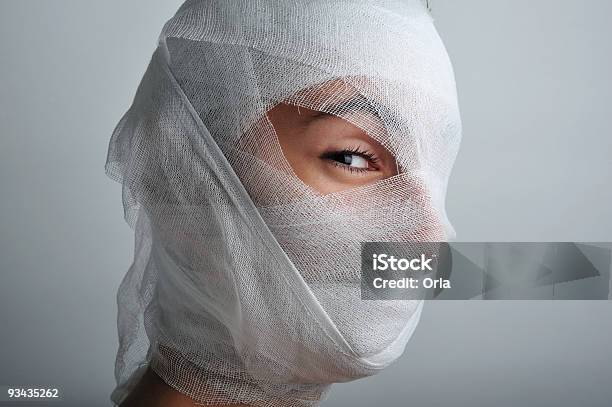 Bandaged Face Stock Photo - Download Image Now - Bandage, Human Face, Adult