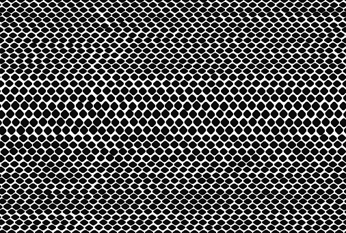 Vector seamless texture with a silhouette of a reptile skin, snake skin, animal black and white skin, spotted surface