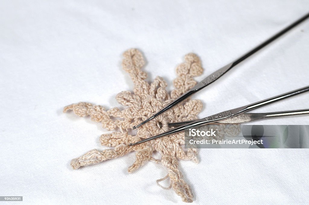 crochet Floco de Neve - Royalty-free Agulha - Loja de Miudezas Foto de stock