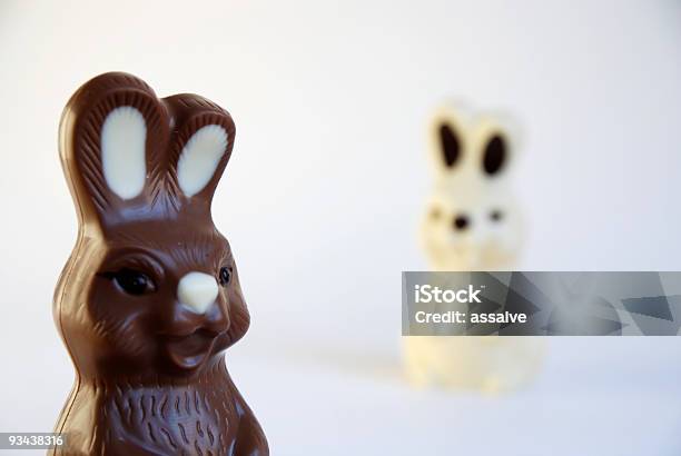 Black And White Easter Bunnies Stock Photo - Download Image Now - Animal, Animal Nose, Answering