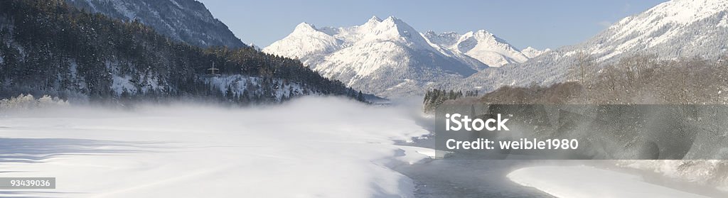 Panorama von Fluss - Lizenzfrei Lech - Fluss Stock-Foto