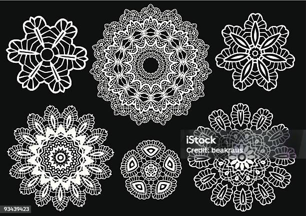 Padrão De Renda Vector - Arte vetorial de stock e mais imagens de Crochet - Crochet, Formato de Estrela, Padrão Floral