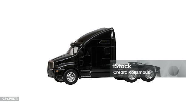 Black Toy Truck Isolated On White Background Stock Photo - Download Image Now - Car, Semi-Truck, Cargo Container