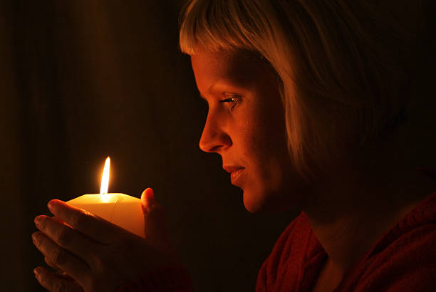 istock Women in the candlelight 93440518