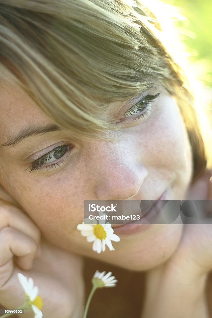 flower in mouth  20-29 Years Stock Photo