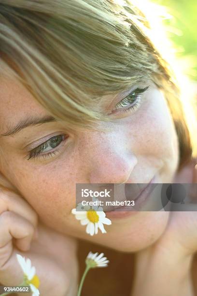 Flower In Mouth Stock Photo - Download Image Now - 20-29 Years, Adult, Adults Only